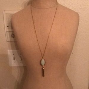 Mint pendant tassel Necklace